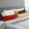 Long Body Pillow for Adults 16x55 Inch, Rust Bed Pillows Soft Support Grey Double Sided Print Linen Throw Pillows Covers, for Side Sleeping Pregnant Pillow with Zipper for Home Bed Room Decor J0-1049 view 2