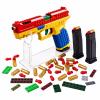 Automatic Shell-Ejecting Building Block Toy Gun 2 Mags, 100 Soft Bullets, 18 Shells, 16 Bricks, Display Stand | Fun Shooting Toy for Kids, Great Gift for Christmas, Birthday, Halloween view 1