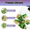 7pcs Green Resin Ring Sharp Dice, Solid Resin Polyhedral, Compatible with Role-Playing RPG Board Game Card Game view 4