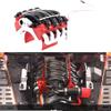 Dantenron 1/10 RC V8 Engine Simulated Radiator Cover with Heatsink & Cooling Fan, RC Motor Heat Dissipation Upgrade Parts, Compatible with 1:10 Crawler Car Traxxas TRX4 Axial SCX10 D90 90047 Red-Black view 1