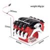 Dantenron 1/10 RC V8 Engine Simulated Radiator Cover with Heatsink & Cooling Fan, RC Motor Heat Dissipation Upgrade Parts, Compatible with 1:10 Crawler Car Traxxas TRX4 Axial SCX10 D90 90047 Red-Black view 2