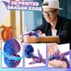 4PC 3D Printed Dragon Eggs with Wings for Teen Boys Fidget Classroom Treasure Box for Kids Goodie Bag Fillers Winged Dragon Dinosaur Eggs Toy Office Desk Decor for Adult Easter Basket Stuffers Gifts view 4
