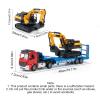 Drfeify RC Construction Truck and Excavator Set, Detachable Excavator with Mist Spray and LED Lights, 12-15m Remote Control Range, with Traffic Cones and Road Signs (Red) view 3