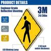 24''/30" Solar Powered LED Flashing Pedestrian Crossing Sign/Slow down Pedestrian Traffic Sign/LED Blinking Street Warning Sign, For Street Driveway School Community 30" view 3