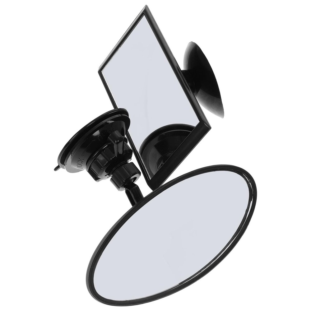 Abaodam 360-degree Rotating Car Mirror with Suction Cup and Adhesive Mount Rear View Mirror for Safety Wide Angle for Backseat Monitoring