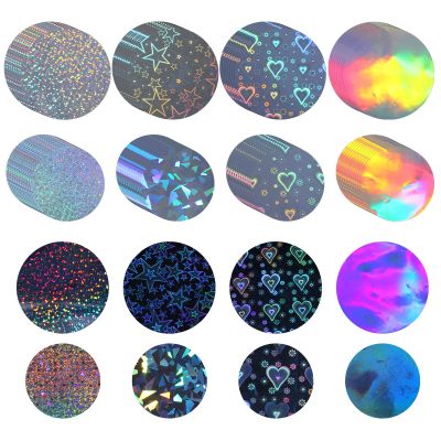 200 Pcs Badge Protective Film, 70mm (2.76 in) Holographic Film Button Maker Supplies Glittering Films for 2.25 Inch 58mm Buttons Maker Machine, 58mm Button Making Supplies
