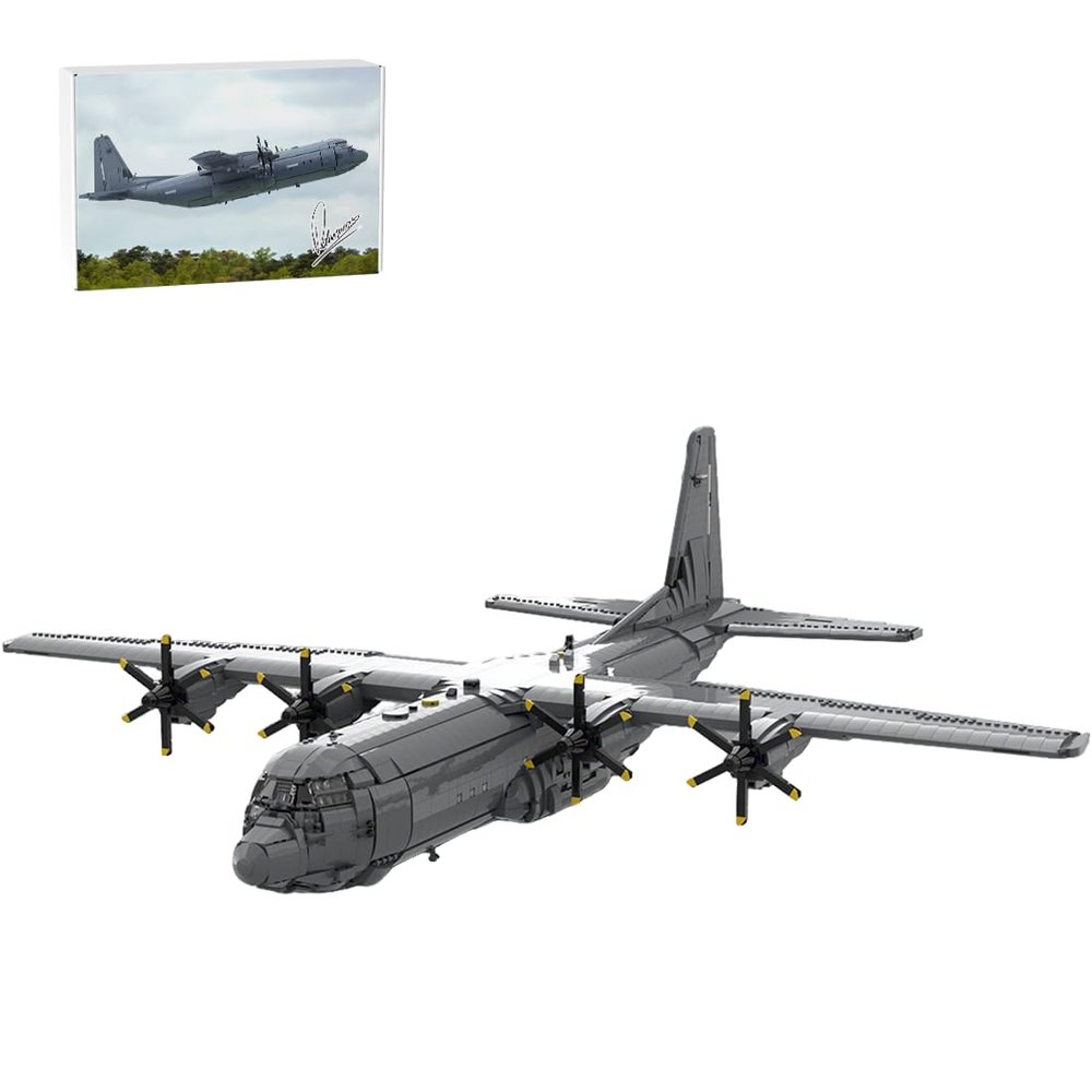 AxiomBricks MOC-220492 C-130J-30 Super Hercules Building Blocks Model, Motorized Propellers, Detailed Interior, Military Transport Aircraft Model (Dynamic Version/5413PCS)