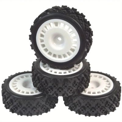 12mm Hex Rally Tires RC Racing On Road Tyre Wheel for Tam-iya TT01 TT02 XV01 TA06 HPI WR8 HSP 1/10 1/12 1/14 Car Accessories(White)
