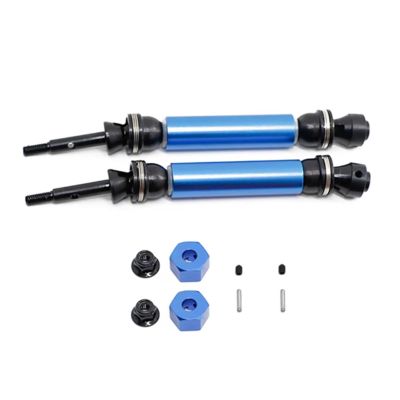 Compatible with Traxxas for Slash for Rustler for Stampede for Hoss for VXL 1/10 RC Car Upgrade Parts 2Pcs Metal Rear Drive Shaft CVD RC Car Accessories(Blue)