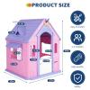 4-in-1 Activity Playhouse for Kids, Cottage with Basketball Hoop, Dartboard & Soccer Goal, Educational Role Play Toy for Toddlers & Children Ages 3-8 Years view 3