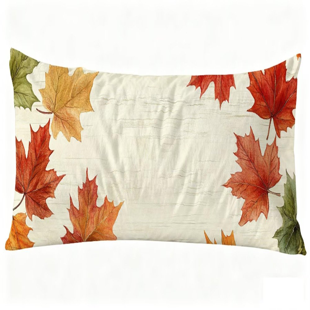 Long Body Pillow for Adults 20x71 Inch, Plant Bed Pillows Leaves Double Sided Print Linen Throw Pillows Covers, for Side Sleeping Pregnant Pillow with Zipper for Home Bed Living Room Decor J0-979