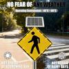 24"/30" Flashing Pedestrian Crossing Sign, Solar Power Pedestrian Sign, Solar Flashing Cross Walk Road Traffic Signs, Blinking Street Warning Signs, Aluminum Rust-Proof Metal Frame 30" view 4
