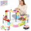 OMKSIH Electric Train Set, 3D Magic Flexible Race Track KlickRail Electric Train Set with Light Anti-Gravity Building Train Track STEM Learning Birthday Gift (115 PCS) view 1