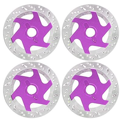 4PCS Universal Aluminum Alloy RC Car Brake Disc Metal Hex Adapter, 1/10 Scale CNC - Machined Lightweight Brake Disc with Anodized Finish for Remote Control Cars (Purple)
