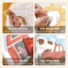 let's make Baby Tissue Box Toy, Farm Montessori Sensory Toys 6-12 Months, Play Silks & Crinkle Tissues with 3D Corduroy, Mirror, Squeaky Cow & Travel Clip - Fine Motor Skills Baby Girl Boy Gifts view 4