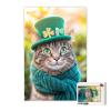 Cat with A Hat 500 Pieces Puzzle for Adults, Educational Intellectual Jigsaw Puzzle, St. Patrick's Day Fantasy Puzzles for Adults Fun Game 15.2 * 20.8 Inch view 3