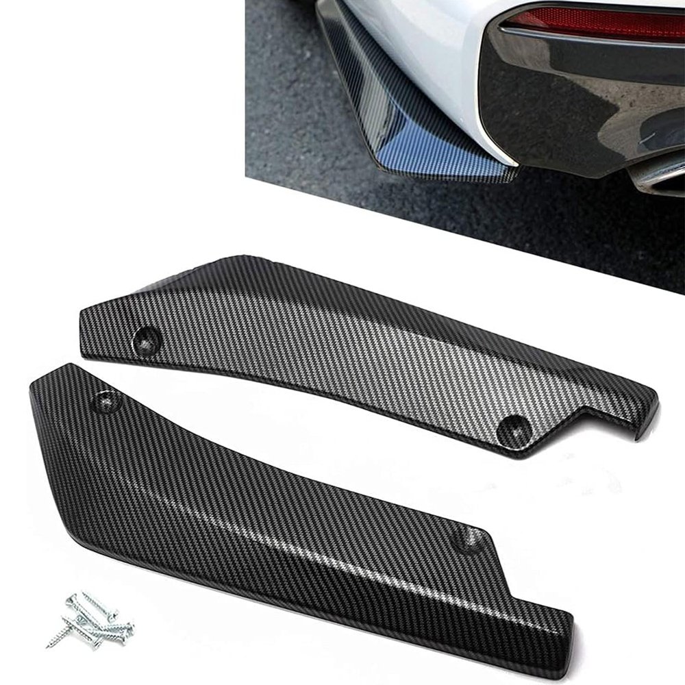 2 Pcs Car Rear Bumper Lip Spoiler for Lexus RC 2014-2016 2017 2018 2019 2020 2021 2022 2023 2024 2025, Rear Corner Splitter Canard Diffuser Protector, Car Accessories,Carbon Fiber Black