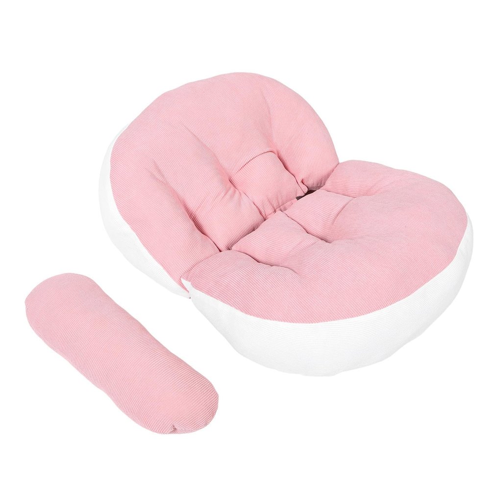 ibasenice U-Shaped Pregnancy Body Pillow for Pregnant Women Side Sleeping Maternity Support Pillow with Belly and Back Relief Soft Pink for Comfort
