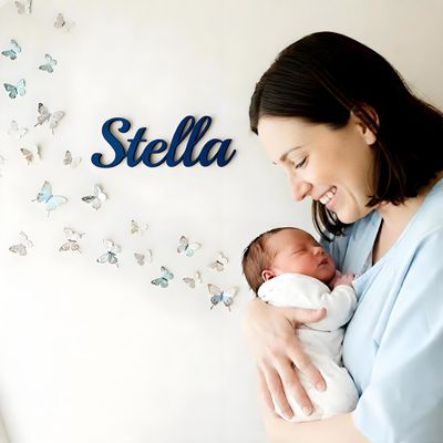 Personalized Wooden Name Sign for Nursery Wall Decor - Custom Wood Letters Word Cut Out for Kids Room - Customizable Wall Sign for Baby, Family Name, Wedding in Multiple Colors & Fonts (12" W* 1/2"T)