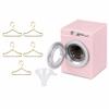 112 Scale Miniature Washing Machine Model with 5 Metal Hangers, Rotating Drum Front-Load Washer Replica for Adult Collectibles, Desk Display and Photography Props (Pink) view 1