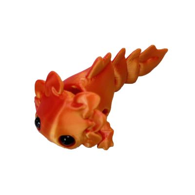 3D Printed Stuff Tiny 3D Printed Animals Salamander 8cm/3.1in for Home Office Executive Desk Decoration Surprise Fantasy Gifts Aquarium Landscaping-Red Gold
