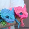 3 d Printed Animals 3-d Printed Stuff Lizard for Surprise Fantasy Gifts Desert Landscaping 33cm/13in-Blue Gold view 3