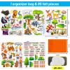 PENGFULL Felt Flannel Board Story Pieces for Toddlers PreschoolKids Interactive Storytelling Teaching Play Kits for Flannel Board or Felt Boardwith Words Felt PiecesZoo view 2