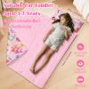 Kids Sleeping Bag Toddler Nap Mat with Removable Pillow, Large Foldable Sleeping Bag for Girls Boys, Easy Clean Slumber Bag for Camping School Preschool Daycare, 5924 inch view 2