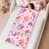 Kids Sleeping Bag Toddler Nap Mat with Removable Pillow, Large Foldable Sleeping Bag for Girls Boys, Easy Clean Slumber Bag for Camping School Preschool Daycare, 5924 inch view 4