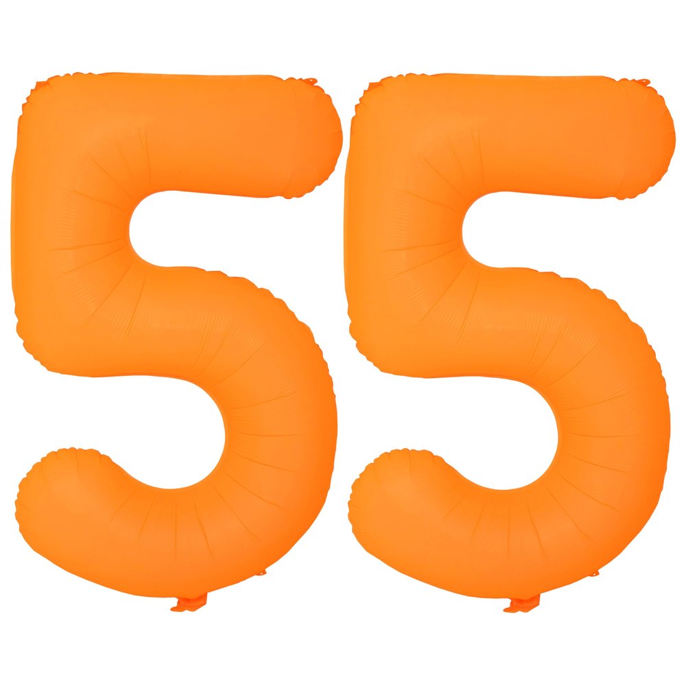 Orange Birthday Number 55 Balloons 40 IN Fluorescent Orange 55 Helium Foil Balloons For 55th Boys Girls Birthday Decorations 55 Year Old Wedding Fluorescent Party Supplies