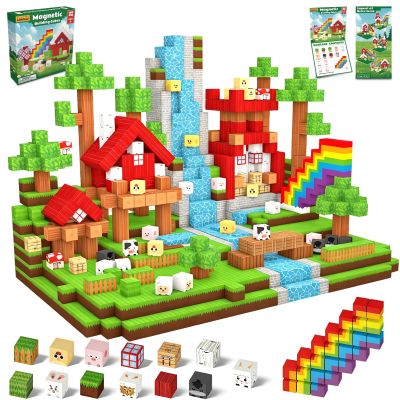 VOVOAN 100PCS Magnetic Building Blocks,STEM Montessori Sensory Toys for Toddlers Ages 3-10,Magnetic Cubes Educational Construction Set,Birthday Gift for Boys & Girls