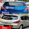 Mrregqic Auto Accessories for Nissan Versa Hatchback 2007-2010 Car Rear Tail Trunk Spoiler Wing Lip (Dreamy Silver Light Gold No Drilling Required) ABS 1PCS view 2