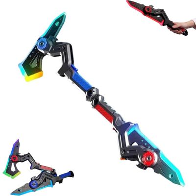 BPiYHUM Interstellar Spark Battle Blade Dual Mode LED Light Blade, Battle Axe Transforming Sci-Fi Toy, 7 Color Change, One Button Switching, Combine Design, Mist Effect, USB Rechargeable