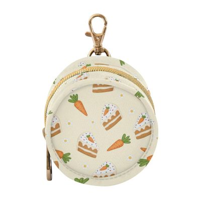 WIFIU Carrot Cake Slice Flowers Baby Pacifier Holder Case with Clip Portable Pacifier Storage Organizer Round Container Pouch Box Fits Diaper Bag Stroller Purse