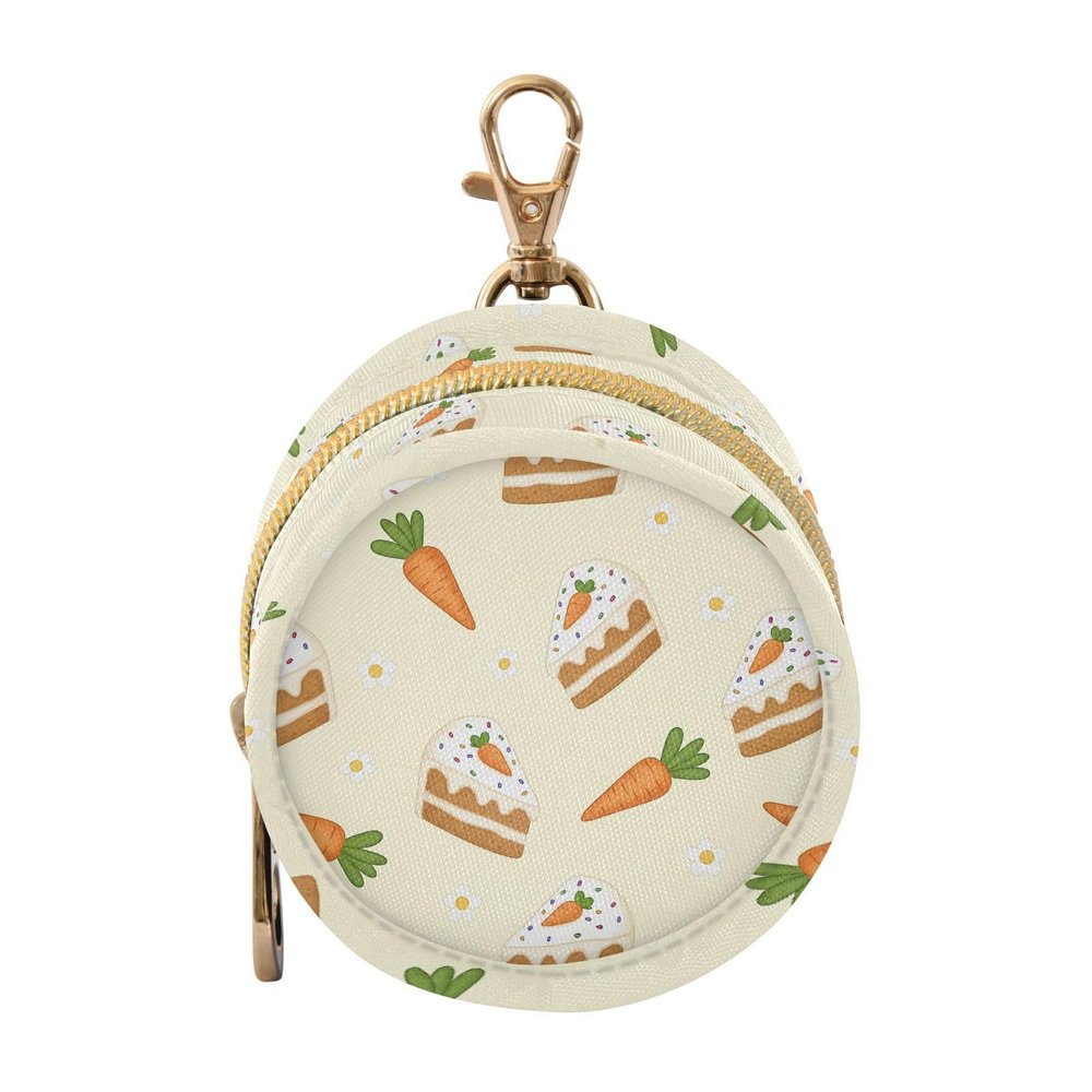 WIFIU Carrot Cake Slice Flowers Baby Pacifier Holder Case with Clip Portable Pacifier Storage Organizer Round Container Pouch Box Fits Diaper Bag Stroller Purse