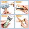 Wooden Barber Shop Pretend Play Set, Kids Shaving Kit Wooden Hair Salon Toys for Boys with Wearable Beard view 3