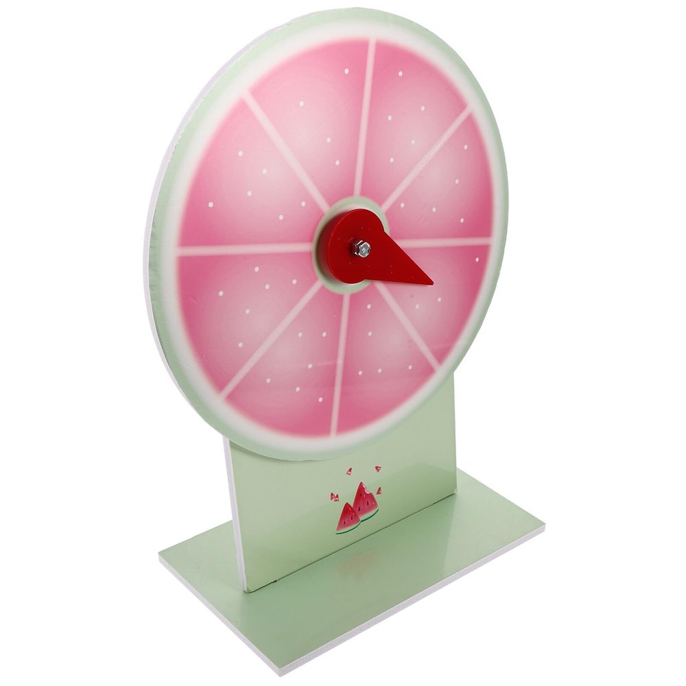 Beaupretty Portable Prize Wheel for Classroom and Festival Games 30cm Mini Tabletop Spinning Wheel with Watermelon Design for Carnival and Halloween Activities