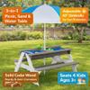 Senmate 3-in-1 Kids Wooden Picnic Table with Adjustable 43" Umbrella, Convertible Sand & Water Activity Table, Solid Cedar Wood, Water-Based Coating, Seats 4 Ages 3+, Gray view 3