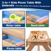 Senmate 3-in-1 Wooden Kids Picnic Table with Adjustable 43" Umbrella, Converts to Sand & Water Activity Table, Seats 4 Kids Age 3+, Natural Cedar view 3