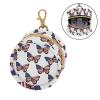 WIFIU Blue Red Butterflies Baby Pacifier Holder Case with Clip Portable Pacifier Storage Organizer Round Container Pouch Box Fits Diaper Bag Stroller Purse view 2