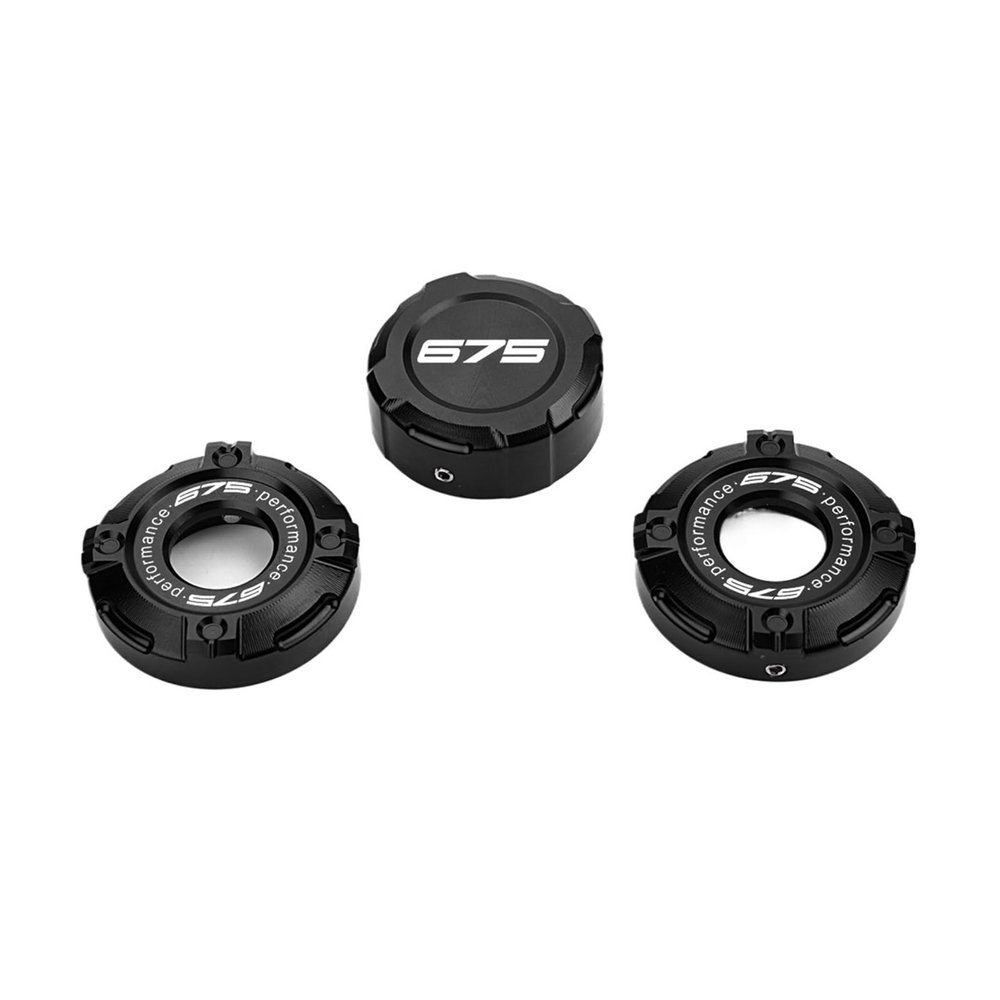 Fit For CFMOTO CF675NK 675SR-R NK675 SRR675 Three-Star Column Upper Shock-absorbing Trim Cap Front Cover(3pcs- Black)
