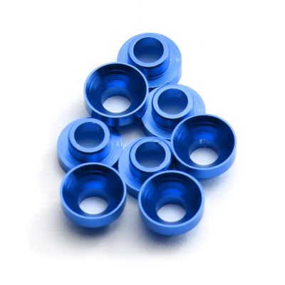 GOTOTOP 8pcs M3 Servo Washer Spacer Gasket Set, Aluminum Alloy, Reduces Vibration and Improves Heat Dissipation for Remote Control Cars and Boats (Blue)