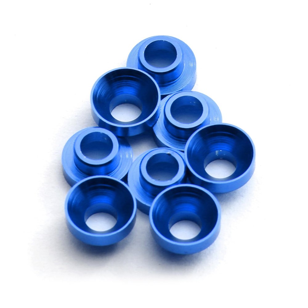 GOTOTOP 8pcs M3 Servo Washer Spacer Gasket Set, Aluminum Alloy, Reduces Vibration and Improves Heat Dissipation for Remote Control Cars and Boats (Blue)
