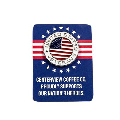 1 1/4" Bulk Patriotic Thank a Veteran Metal Pins on Personalized Card for 48