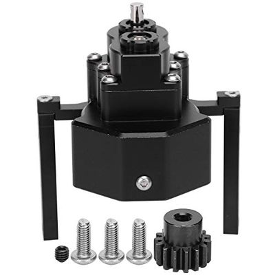 313mm Wheelbase Metal Chassis Frame with Front Gearbox for 1/10 RC Crawler Car, RC Front Gearbox Replacement Part Compatible with Wrangler Hard Shell (Black)