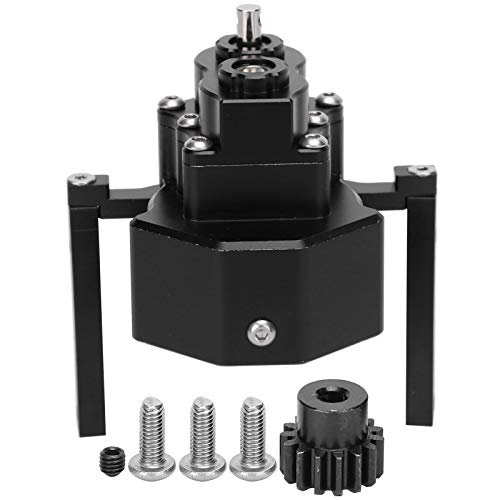 313mm Wheelbase Metal Chassis Frame with Front Gearbox for 1/10 RC Crawler Car, RC Front Gearbox Replacement Part Compatible with Wrangler Hard Shell (Black)