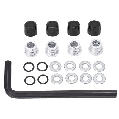 4pcs Aluminum Alloy Wheel Hub Screw Nut Set, RC Wheel Hub Nut Kit for 1/10 Remote Control Car with 1.9in Wheel Hub, Disconnect Type Lightweight Replacement Nuts (Black)