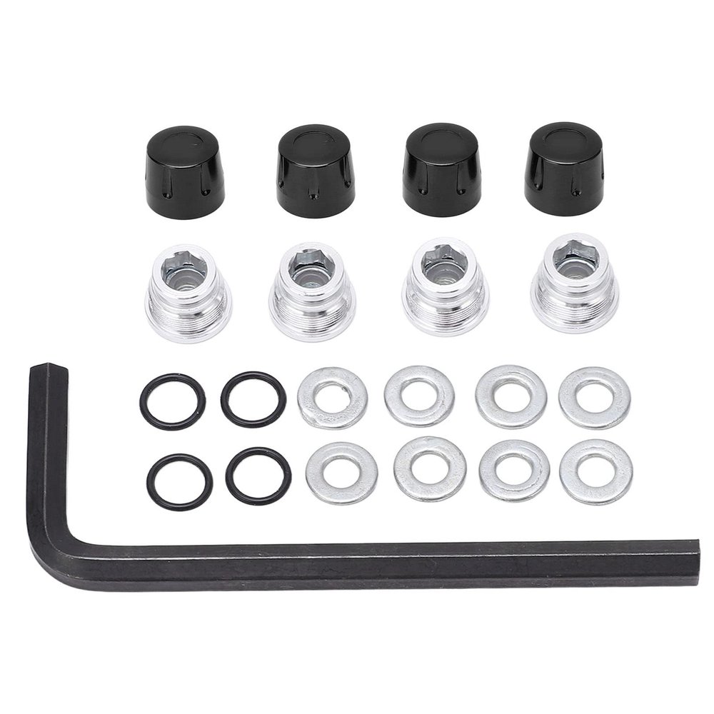 4pcs Aluminum Alloy Wheel Hub Screw Nut Set, RC Wheel Hub Nut Kit for 1/10 Remote Control Car with 1.9in Wheel Hub, Disconnect Type Lightweight Replacement Nuts (Black)