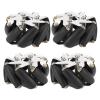 4pcs 48mm Steel Mecanum Wheels Set, Left and Right Omni Wheels for Robot Car, 8 TPR Rollers per Wheel with 3kg Load Capacity, Compatible with RC Model Car Drive System view 1