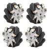 4pcs 48mm Steel Mecanum Wheels Set, Left and Right Omni Wheels for Robot Car, 8 TPR Rollers per Wheel with 3kg Load Capacity, Compatible with RC Model Car Drive System view 2